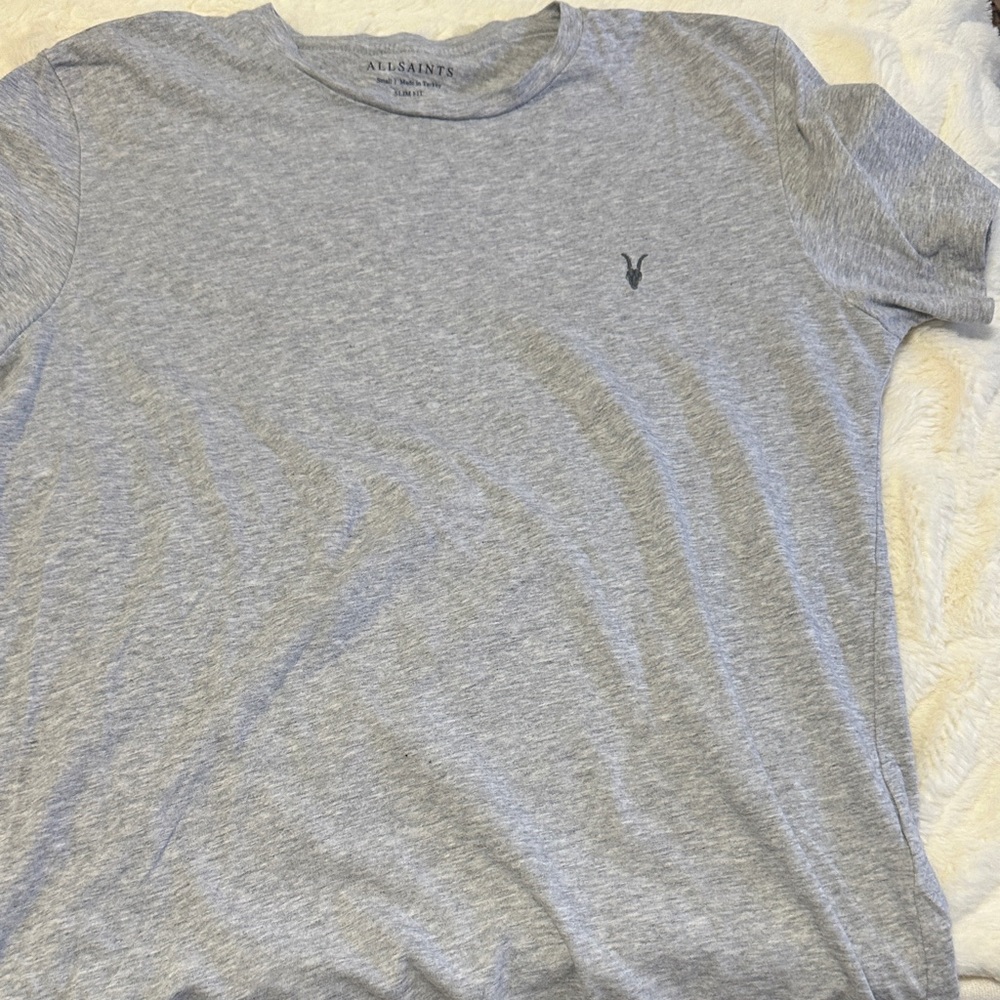 All Saints Men's Heather Gray Tee